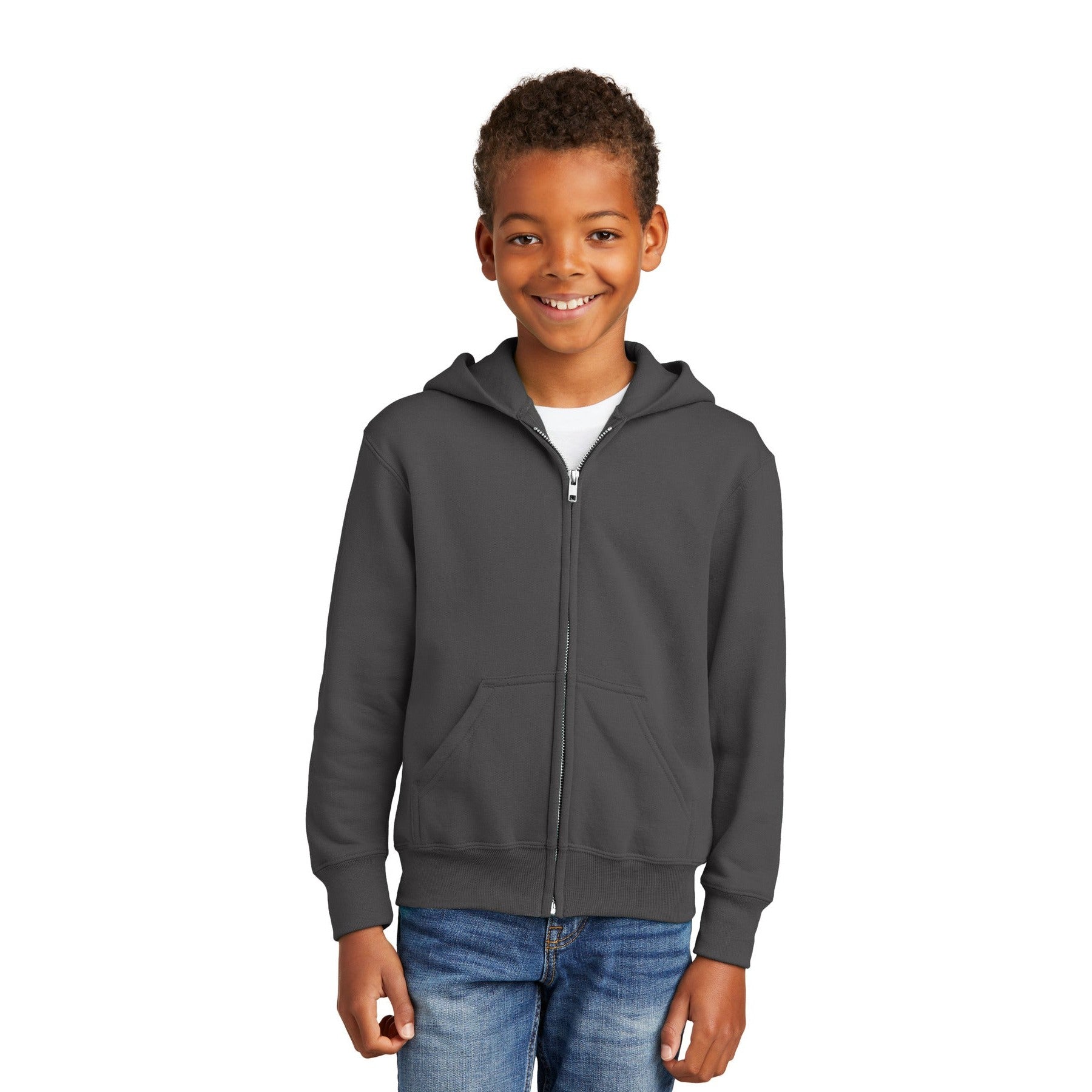 Port & Company-Port & Company® - Youth Core Fleece Full-Zip Hooded Sweatshirt. PC90YZH-MedTech-4